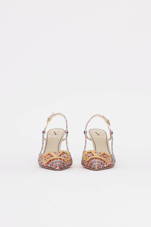Valentino Woven Slingback Pump