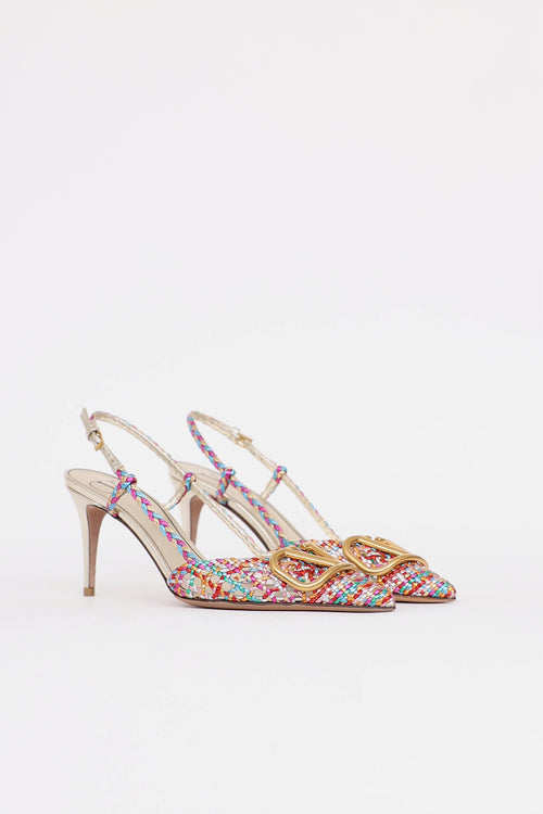 Valentino Woven Slingback Pump