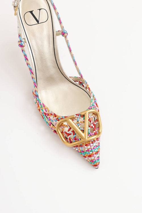 Valentino Woven Slingback Pump