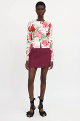 Blumarine Floral Knit Cardigan