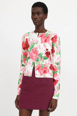 Blumarine Floral Knit Cardigan