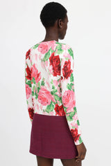 Blumarine Floral Knit Cardigan