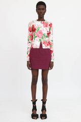 Blumarine Floral Knit Cardigan