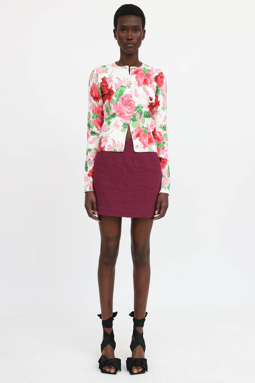 Blumarine Floral Knit Cardigan