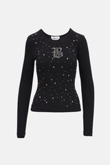 Blumarine Ribbed Studded Top
