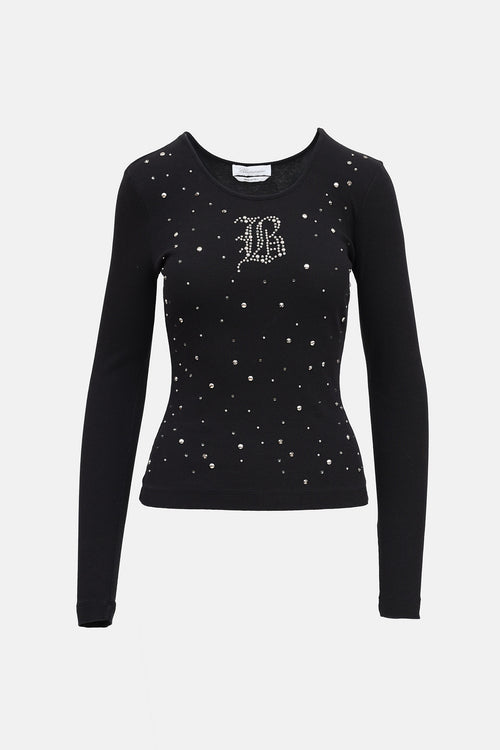 Blumarine Ribbed Studded Top