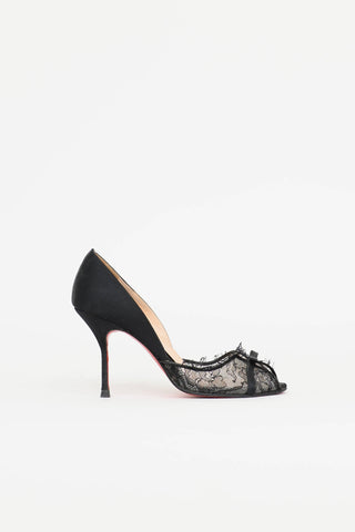Christian Louboutin Satin Lace Pump