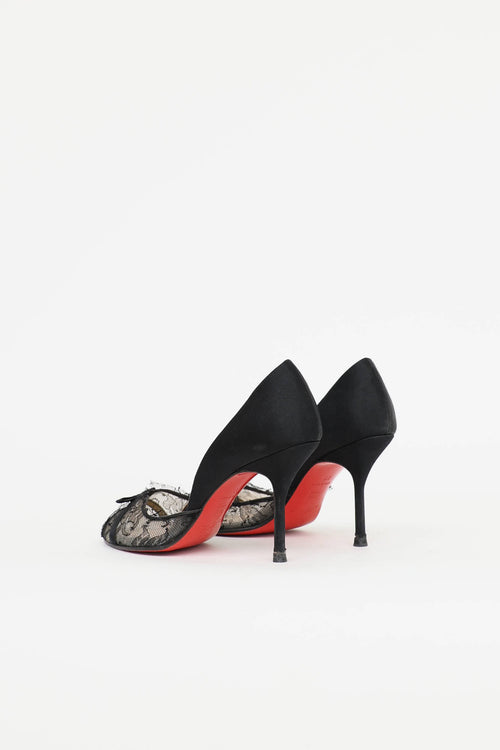 Christian Louboutin Satin Lace Pump