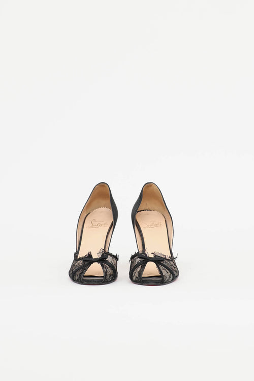 Christian Louboutin Satin Lace Pump