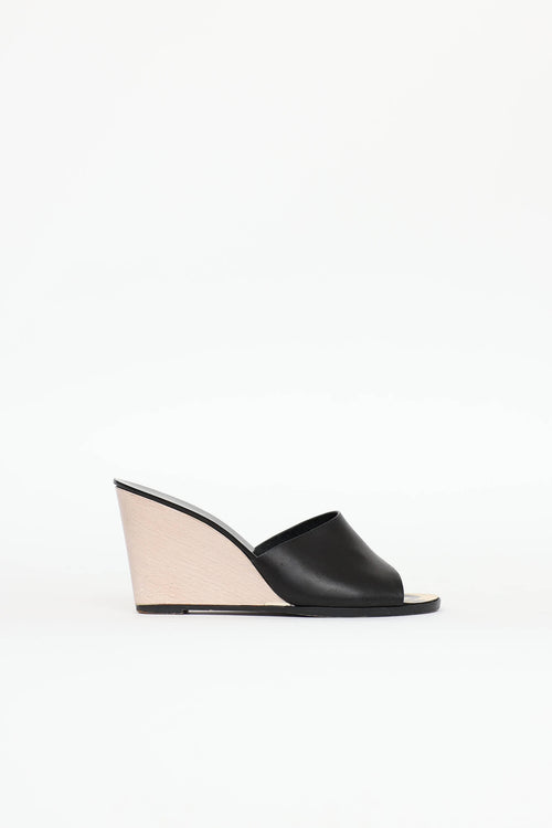 Chanel CC Peep Toe Wedge Sandal
