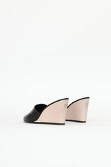 Chanel CC Peep Toe Wedge Sandal