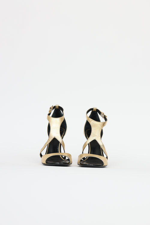 Lanvin Metallic Strappy Sandals