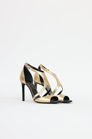 Lanvin Metallic Strappy Sandals