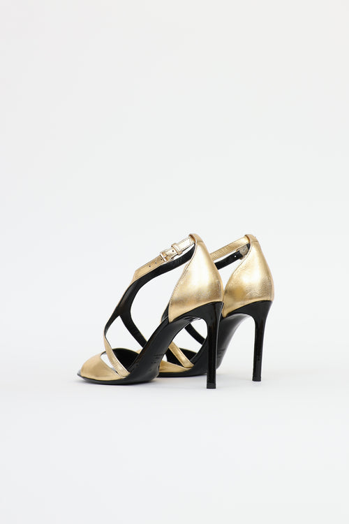 Lanvin Metallic Strappy Sandals