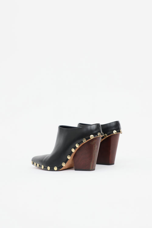 Celine Leather Studded Mule