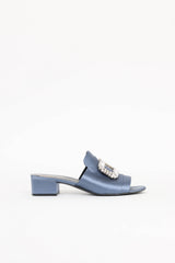Roger Vivier Satin Crystal Mule