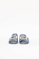 Roger Vivier Satin Crystal Mule