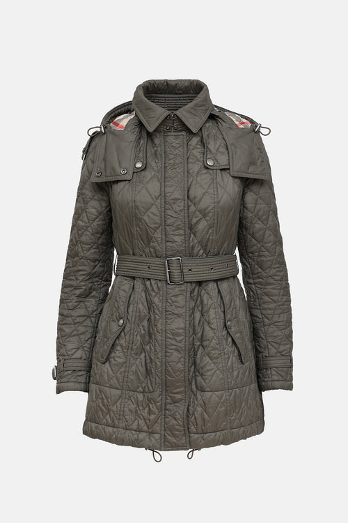 Burberry Quilted Check Lined Jacket