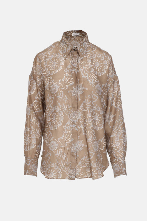 Brunello Cucinelli Sheer Print Shirt