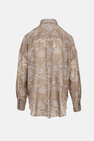 Brunello Cucinelli Sheer Print Shirt