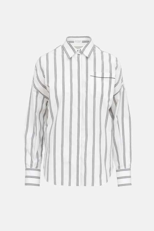 Brunello Cucinelli Striped Monili Shirt