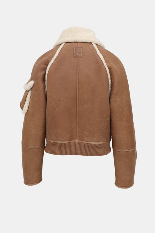Loewe Leather and Shearling Blouson Jacket