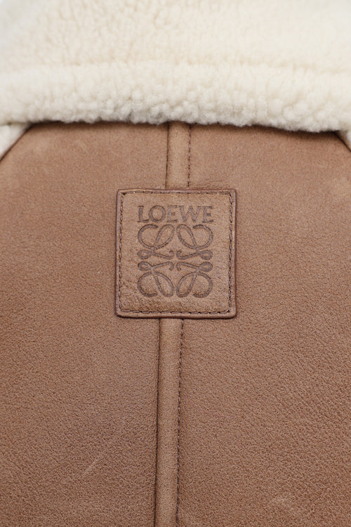 Loewe Leather and Shearling Blouson Jacket