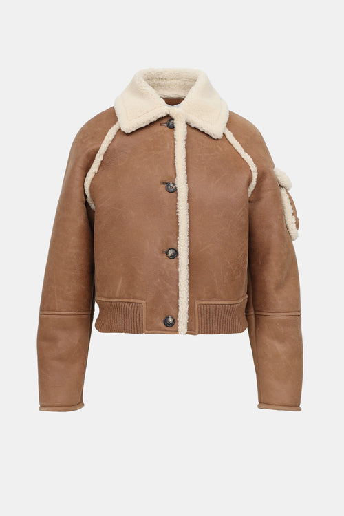 Loewe Leather and Shearling Blouson Jacket