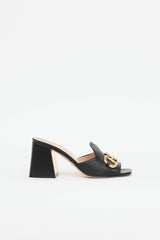 Gucci Leather Horsebit Heel Sandal