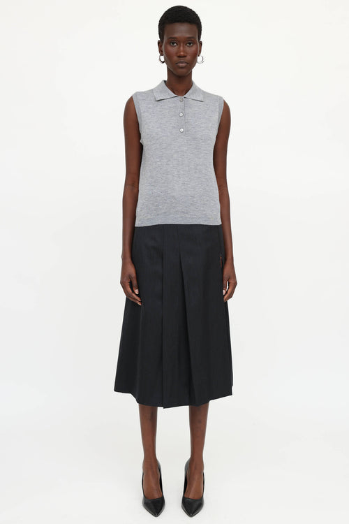 Lisa Yang Knit Lise Polo Top