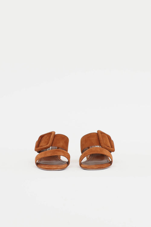 Manolo Blahnik Suede Titubanew Sandal