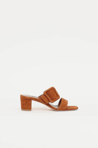 Manolo Blahnik Suede Titubanew Sandal