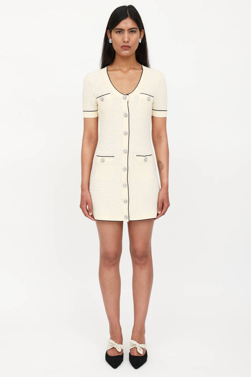 Self-Portrait Knit Short Sleeve Dress