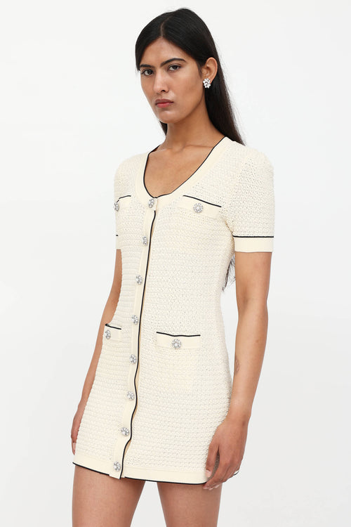 Self-Portrait Knit Short Sleeve Dress