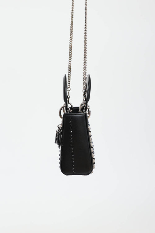 Dior 2015 Mini Studded Crystal Lady Dior Bag
