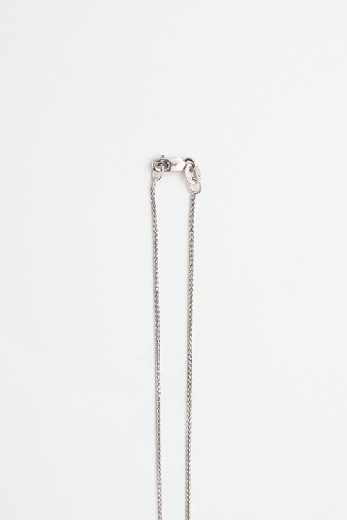 Fine Jewelry 14K White Gold Peace Symbol Necklace