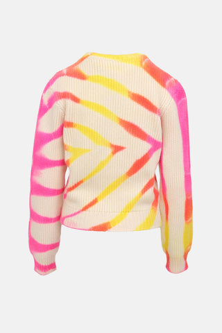 The Elder Statesman Geometric Print Knit Sweater