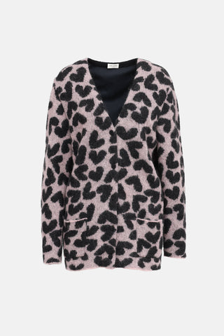 Saint Laurent Heart Pattern Cardigan