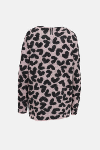 Saint Laurent Heart Pattern Cardigan