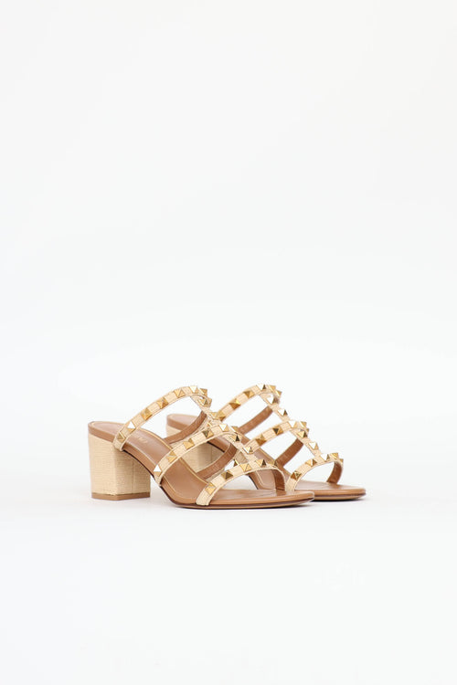Valentino Raffia Rockstud Sandal