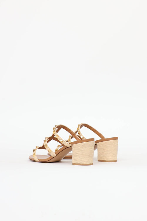 Valentino Raffia Rockstud Sandal