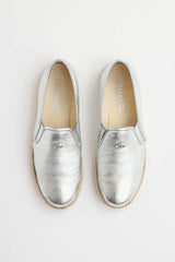 Chanel Metallic Espadrille Flats