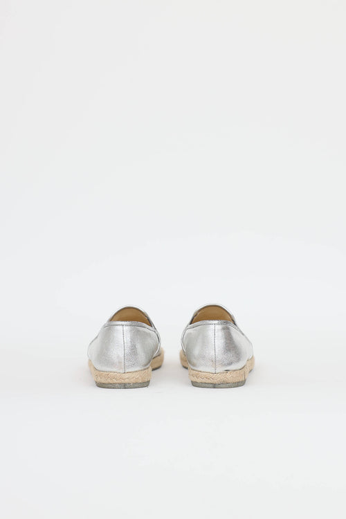 Chanel Metallic Espadrille Flats