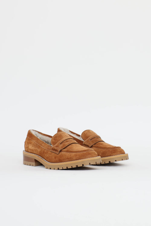 Jimmy Choo Suede Crystal Trim Loafers