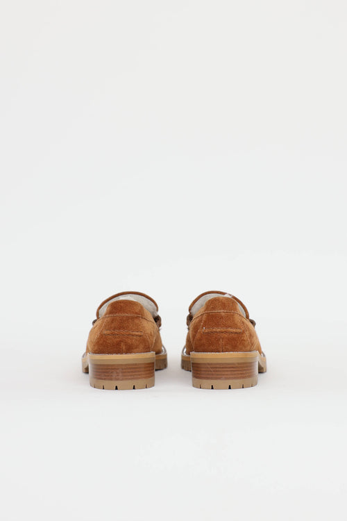Jimmy Choo Suede Crystal Trim Loafers