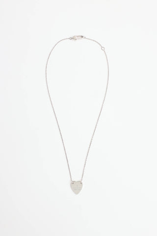 Gucci Sterling Silver Trademark Heart Necklace