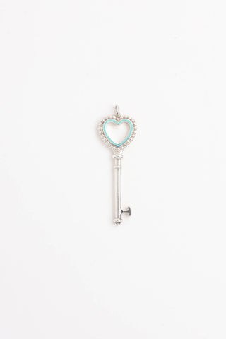 Tiffany & Co. Sterling Silver Enamel Heart Key Pendant