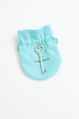 Tiffany & Co. Sterling Silver Enamel Heart Key Pendant