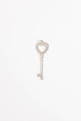 Tiffany & Co. Sterling Silver Enamel Heart Key Pendant