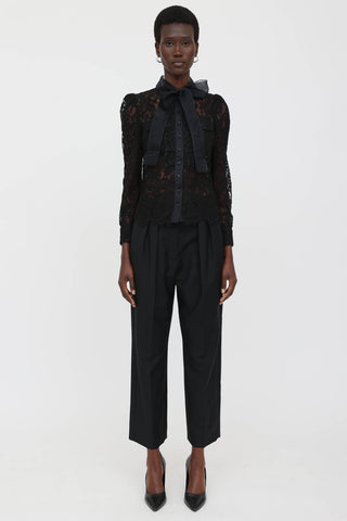 Self-Portrait Lace Button Up Top